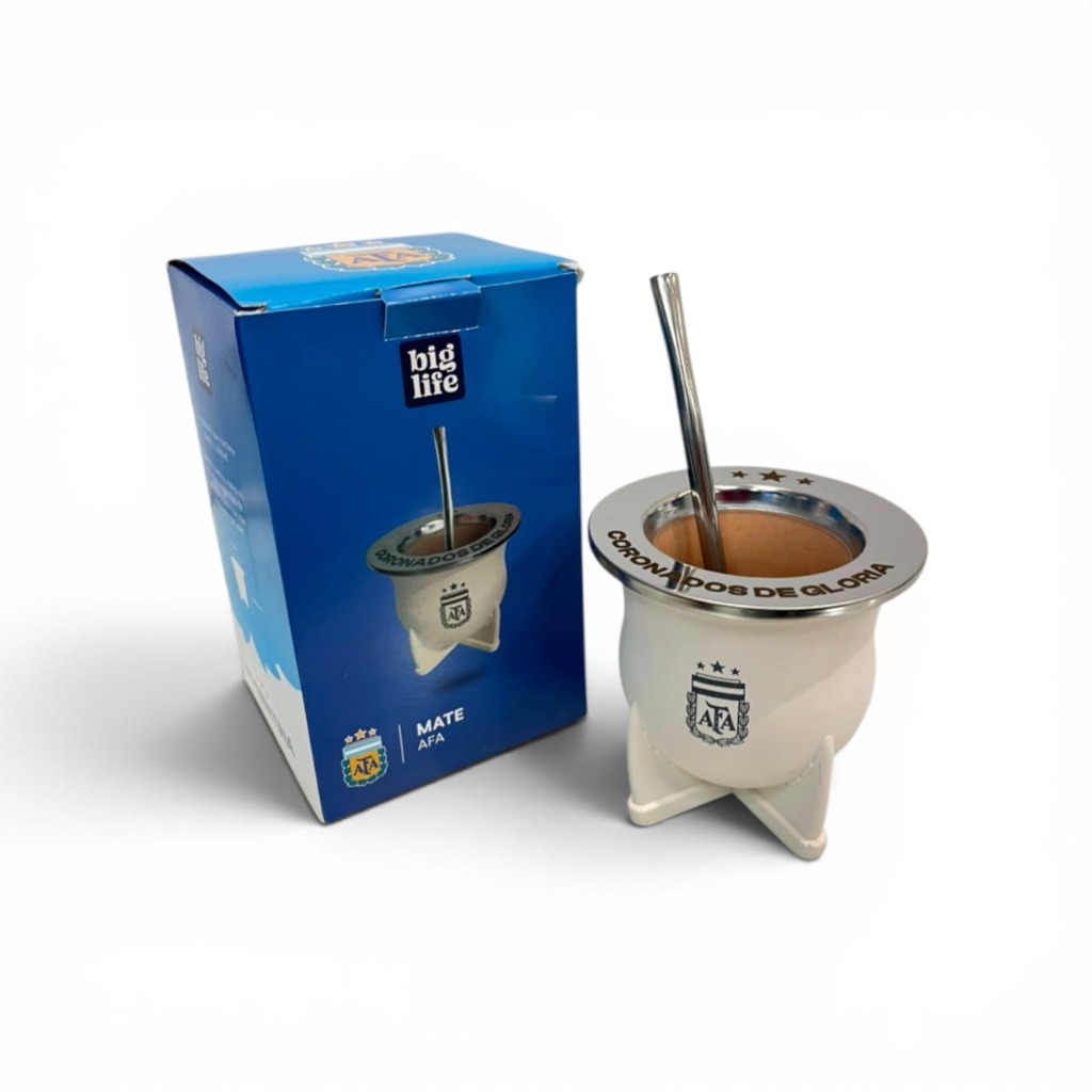 MATE  C/BOMBILLA Y VIROLA GRABADA AFA